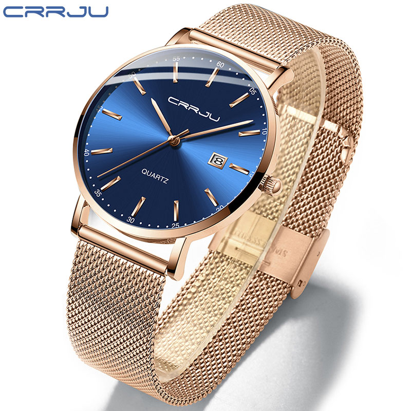 CRRJU – damski zegarek, modny, – Stainless Mesh Band recenzja i cena